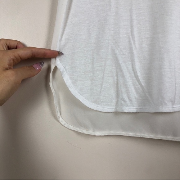 Vince white cuff short sleeve tee size large - Picture 5 of 10